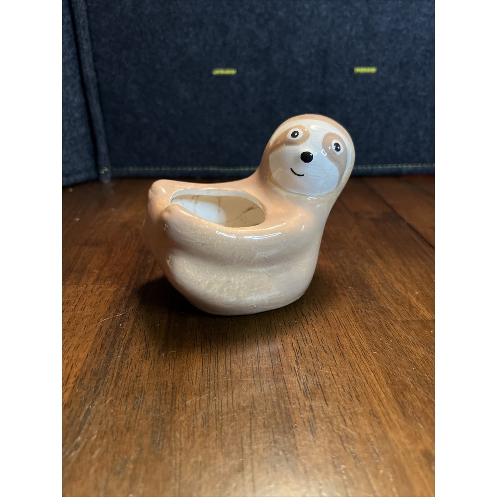 Sloth‎ Ceramic Animal Planter For Succulents House Plant 2" Size Spring